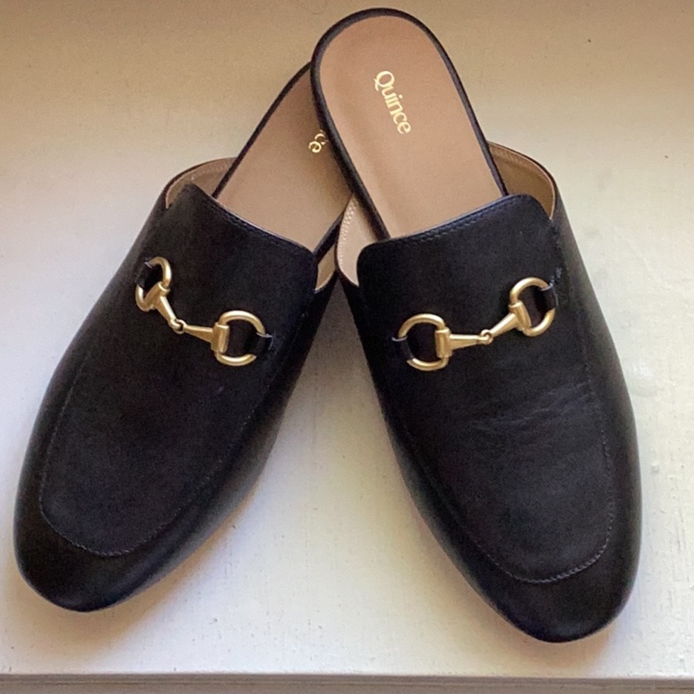 Quince Black Loafer horse bit Mule
